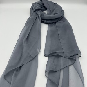 Medium gray thin large gauze scarf